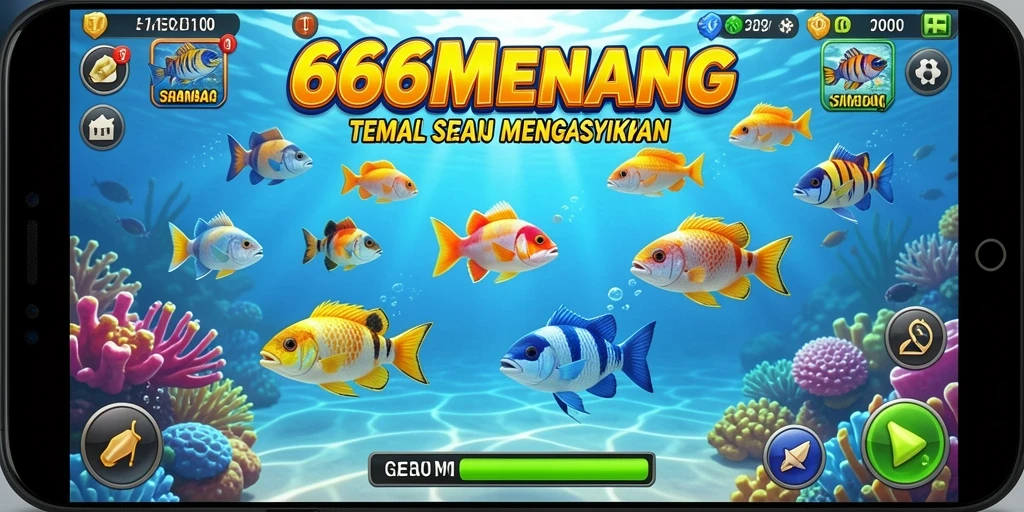Gameplay seru dalam aplikasi Tembak Ikan 666MENANG.
