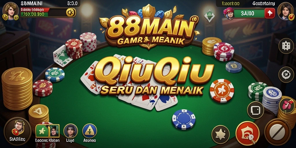 Tampilan menarik dari gameplay QiuQiu di 88MAIN.