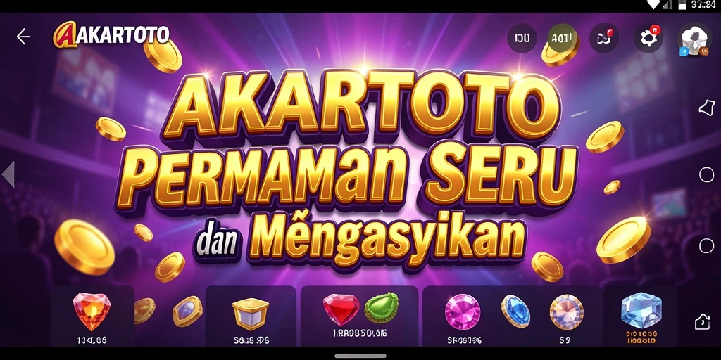 Tampilan gameplay AKARTOTO yang penuh warna dan menarik.