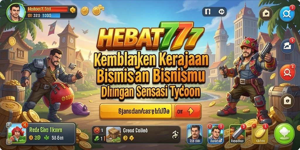 Tampilan gameplay HEBAT777 saat membangun kerajaan bisnis.