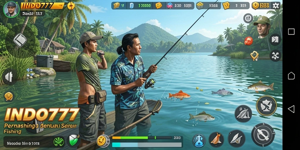Tampilan gameplay seru di INDO777 saat menangkap ikan.