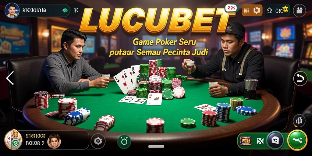 Screenshot LUCUBET menampilkan suasana permainan poker yang intens.