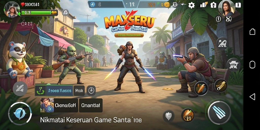 Screenshot gameplay MAXSERU menampilkan serunya bermain santai.
