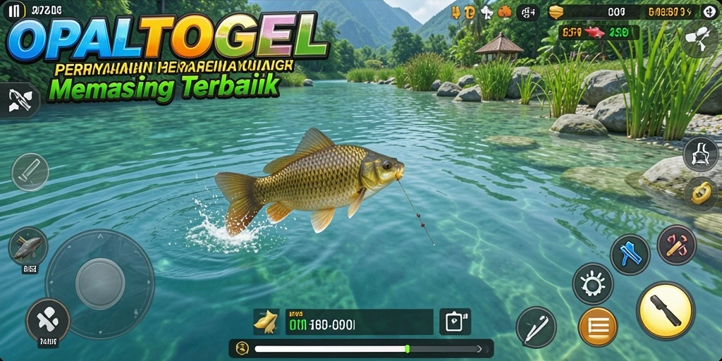Tampilan gameplay OPALTOGEL yang menampilkan suasana memancing yang seru.