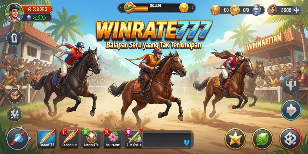 Screenshot gameplay balapan yang mendebarkan di WINRATE777.